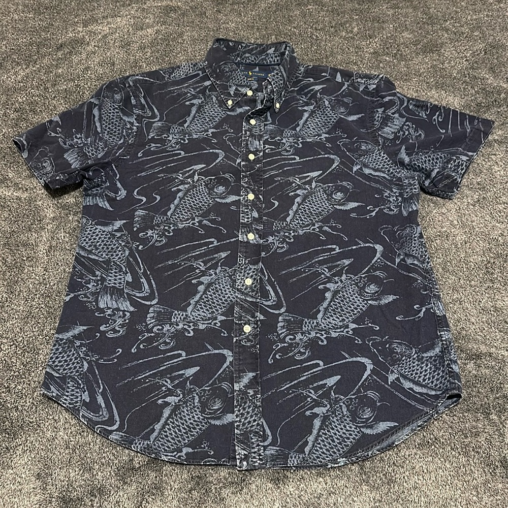 Ralph Lauren Blue Label Slim Fit Boy’s XL Short Sleeve Button Up. Blue.